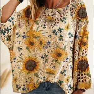 Sunflower long sleeves knitwear top size XL